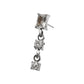 Titanium Threadless Prong Set Gem Baguette Top with Double Round Gem Dangle