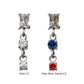 Titanium Threadless Prong Set Gem Baguette Top with Double Gem Dangle