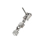 Titanium Threadless Prong Set Gem Baguette Top with Double Round Gem Dangle