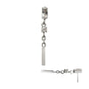 Titanium Threadless Prong Set Gem Baguette Top with Round Gem & Bar Dangle