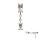Titanium Threadless Double Baguette Prong Set Gem Dangle Top