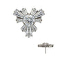 Titanium Threadless Round & Baguette Cluster Gem Radiant Beam Top