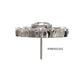 Titanium Threadless Round & Baguette Cluster Gem Radiant Beam Top