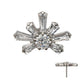 Titanium Threadless Round & Baguette Cluster Gem Sunray Top