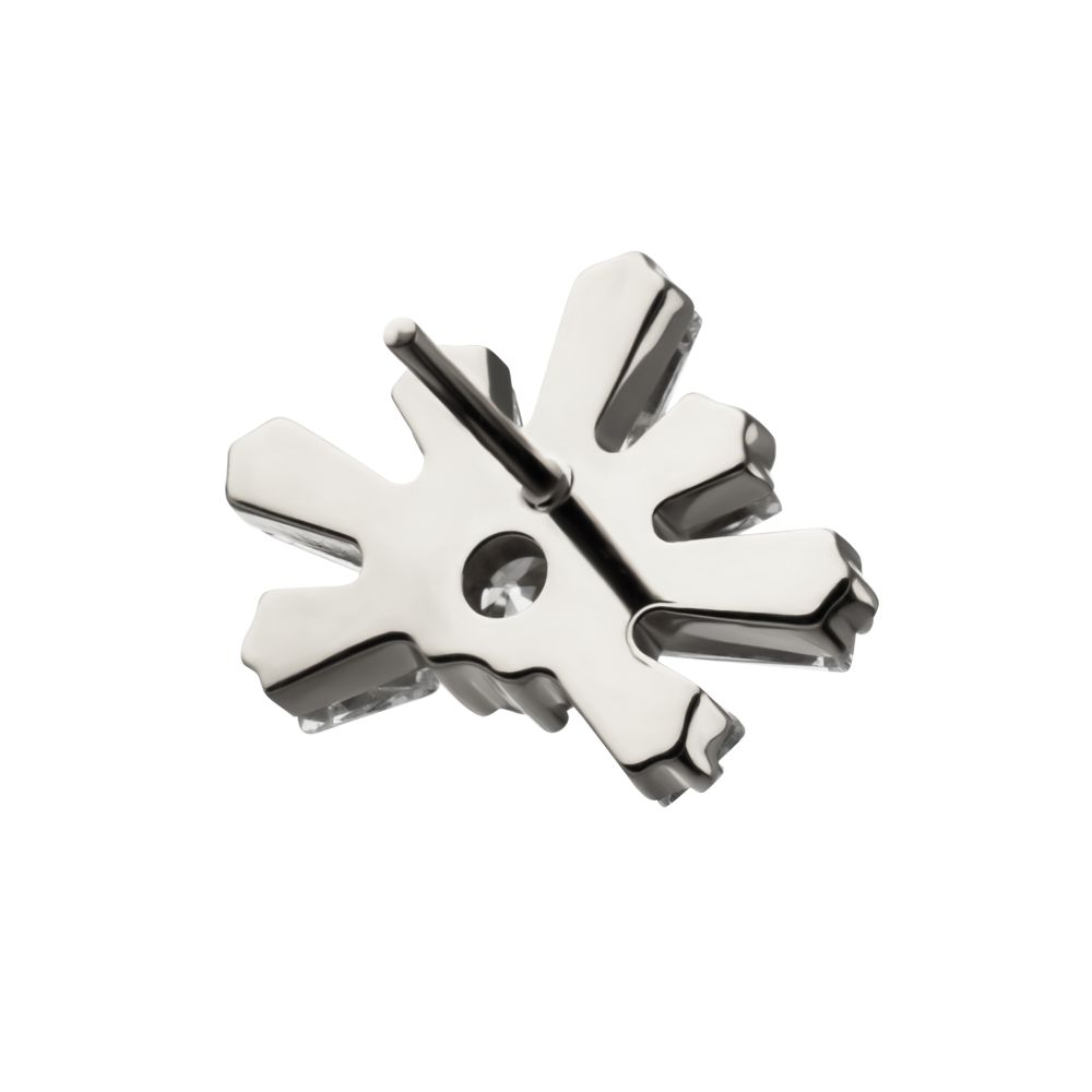 Titanium Threadless Round & Baguette Cluster Gem Sunray Top