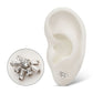 Titanium Threadless Round & Baguette Cluster Gem Sunray Top