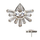 Titanium Threadless Teardrop & Baguette Cluster Gem Sunray Top