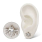 Titanium Threadless Teardrop & Baguette Cluster Gem Sunray Top