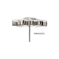 Titanium Threadless Round & Baguette Cluster Gem Sunburst Top