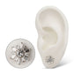 Titanium Threadless Round & Baguette Cluster Gem Sunburst Top