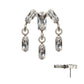 Titanium Threadless 3-Cluster Baguette Prong Set Gem Top with Dangle Gem