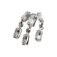 Titanium Threadless 3-Cluster Baguette Prong Set Gem Top with Dangle Gem