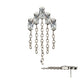 Titanium Threadless 5-Cluster Baguette Prong Set Gem Top with Chain Dangle