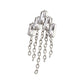 Titanium Threadless 5-Cluster Baguette Prong Set Gem Top with Chain Dangle