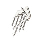 Titanium Threadless 5-Cluster Baguette Prong Set Gem Top with Chain Dangle