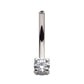 Titanium Threadless Fixed Bottom Prong Set Gem Curved Barbell