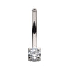 Titanium Threadless Fixed Bottom Prong Set Gem Curved Barbell