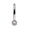Titanium Threadless with Bezel Set CZ Fixed Disc Bottom Curved Barbell
