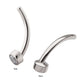 Titanium Threadless with Bezel Set CZ Fixed Disc Bottom Curved Barbell
