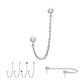 Titanium Threadless Double Bezel Set Gem Top with Rolo Chain Dangle