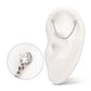 Titanium Threadless Double Prong Set Gem Top with Rolo Chain Dangle