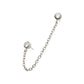 Titanium Threadless Double Bezel Set Gem Top with Rolo Chain Dangle