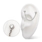 Titanium Threadless Double Bezel Set Gem Top with Rolo Chain Dangle