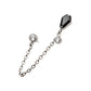Titanium Threadless Coffin Black & Duo Bezel Round CZ with Rolo Chain Dangle Tops