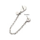 Titanium Threadless Coffin Black & Duo Bezel Round CZ with Rolo Chain Dangle Tops