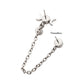 Titanium Threadless Triple Moon Phase & Duo Bezel Round CZ with Rolo Chain Dangle Tops