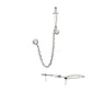 Titanium Threadless Dagger & Duo Bezel Round CZ with Rolo Chain Dangle Tops