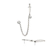 Titanium Threadless Dagger & Duo Bezel Round CZ with Rolo Chain Dangle Tops