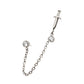 Titanium Threadless Dagger & Duo Bezel Round CZ with Rolo Chain Dangle Tops