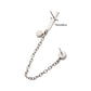 Titanium Threadless Dagger & Duo Bezel Round CZ with Rolo Chain Dangle Tops