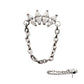Titanium Threadless 4-Cluster Marquise AAA CZ Top with Dangle Chain