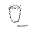 Titanium Threadless 4-Cluster Marquise AAA CZ Top with Dangle Chain