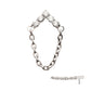 Titanium Threadless 5-Cluster Round AAA CZ Chevron Shape Top with Dangle Chain