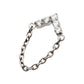 Titanium Threadless 5-Cluster Round AAA CZ Chevron Shape Top with Dangle Chain