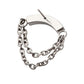 Titanium Threadless 5-Cluster Round AAA CZ Curved Bar Top with 2 Tier Dangle Chain
