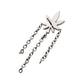 Titanium Threadless Pot Leaf Top with Triple Dangle Chain