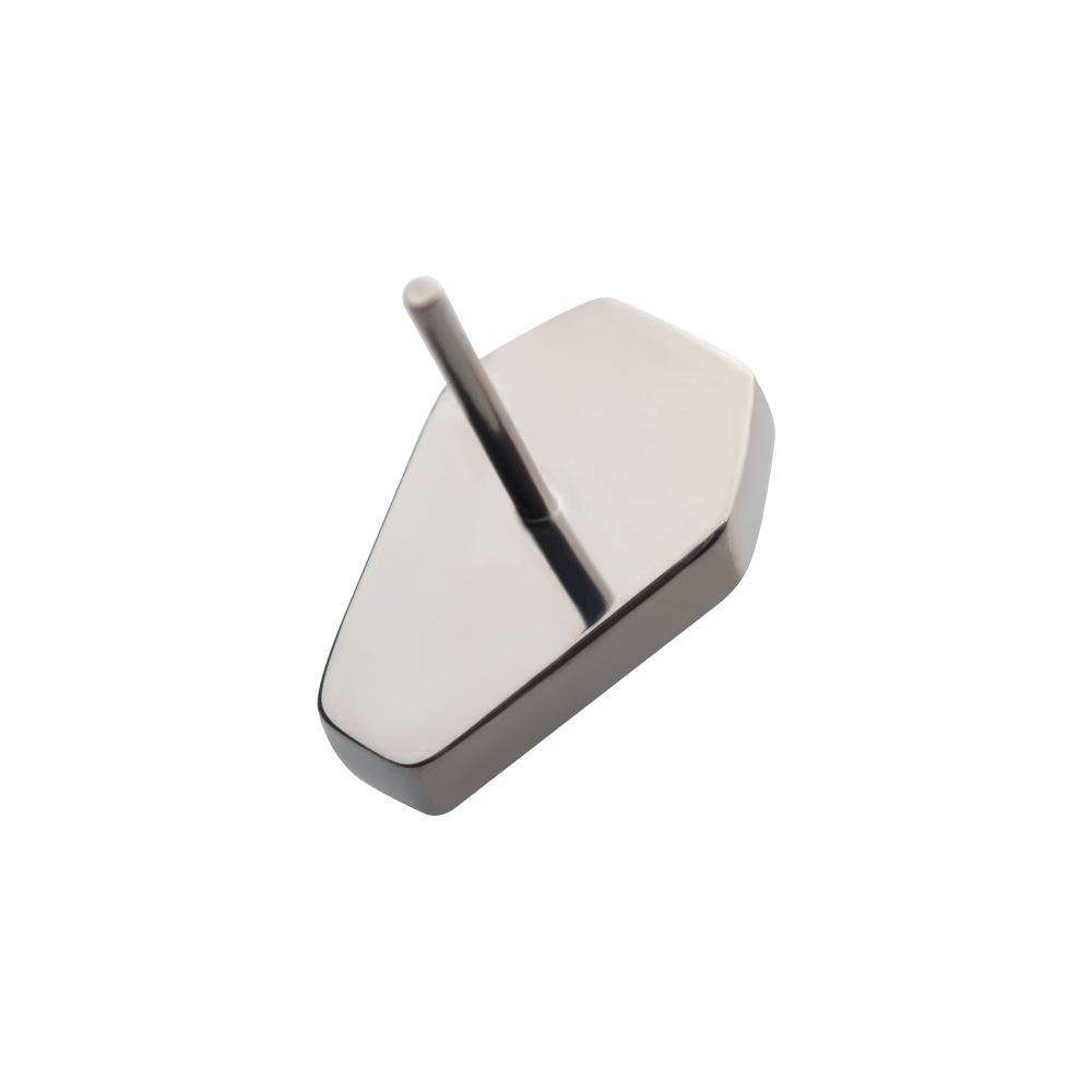 Titanium Threadless with Engraved Cross Coffin Top