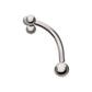 Titanium Tri-Bead Fixed Top with Threadless Bottom Curved Barbell