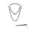 Titanium-Threadless 2-Tier Dangle Chain Curved Bar Top