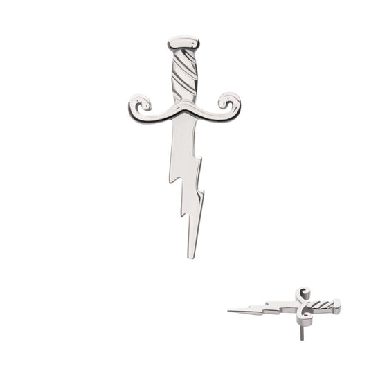 Titanium Threadless Dagger with Lightning Blade Top