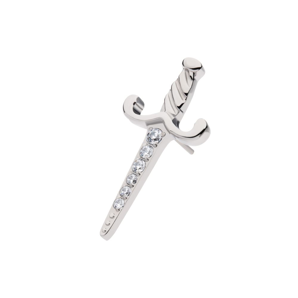 Titanium Threadless Dagger with 6-Gem Blade Top