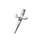 Titanium Threadless Dagger with Black Enamel Skull Top