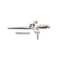 Titanium Threadless Dagger with Black Enamel Skull Top