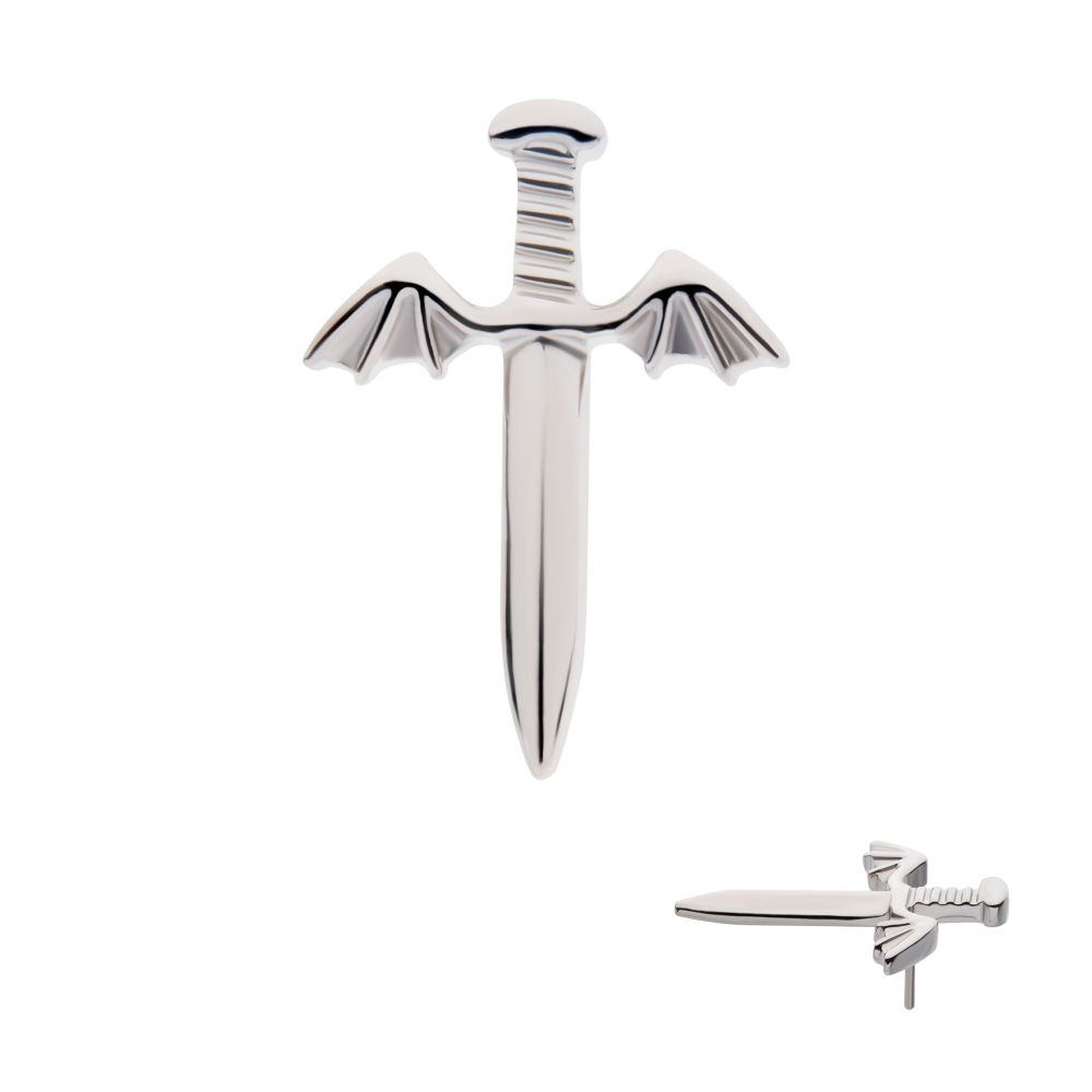 Titanium Threadless Dagger with Bat Wing Top