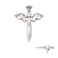 Titanium Threadless Dagger with Flying Bat Top