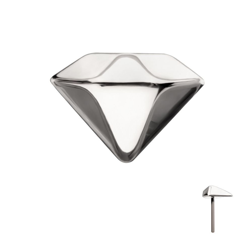 Titanium Threadless 3D Diamond Shape Top